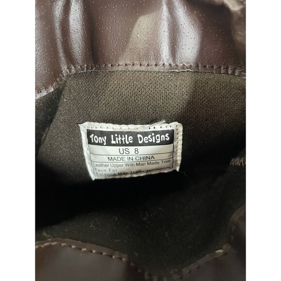 Cheeks by Tony Little Designs W’s Leather Boots, Removable Animal Print Cuff S-8 - Picture 9 of 10